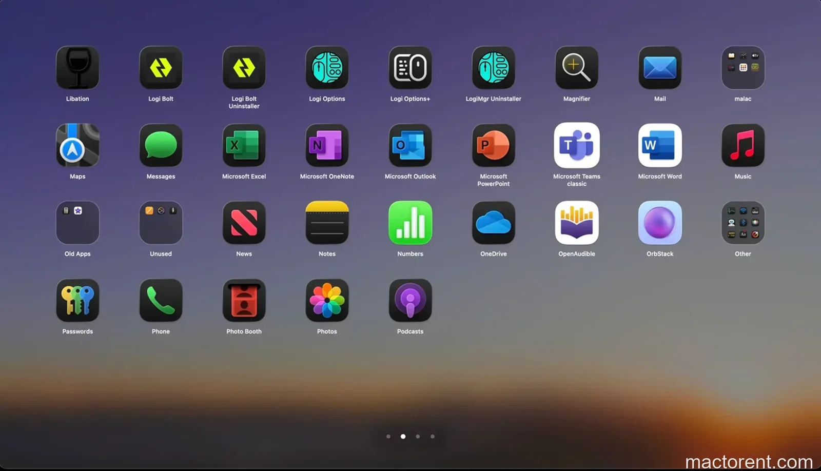AppGrid showing a Launchpad-style grid of Mac apps